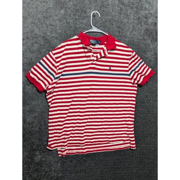Polo by Ralph Lauren Other - Polo by Ralph Lauren Red White Stripe Short Sleeve Polo Shirt Men XL